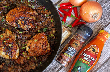 Bird’s Eye Chicken Thighs with Smoky Mushroom Sauce