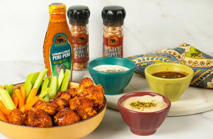 Buffalo Cauliflower Wings with Tahini Dip