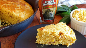 Ghost Pepper Skillet Cornbread with Bacon and Cheese