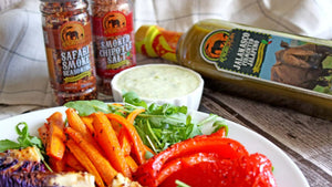 Roasted Vegetable Platter with Jalanasco Dipping Sauce